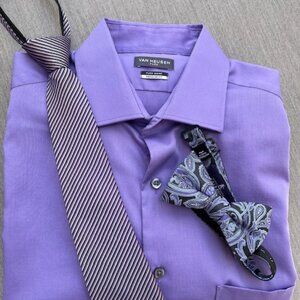 BUNDLE Men’s Long Sleeve Button Down Shirt With Two Neckties